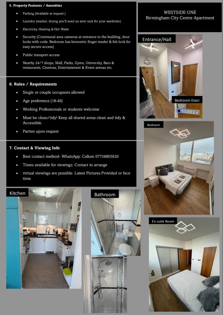 🔥 PRIVATE ENSUITE DOUBLE ROOM IN BIRMINGHAM CITY CENTRE | ALL BILLS INCLUDED | B1 1LS 🔥  📍 Birmingham City Centre, West Midlands